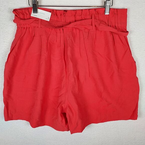 Marices Women's Shorts High Rise Red Size Large 4" Inseam Decritive Belt - Picture 4 of 7